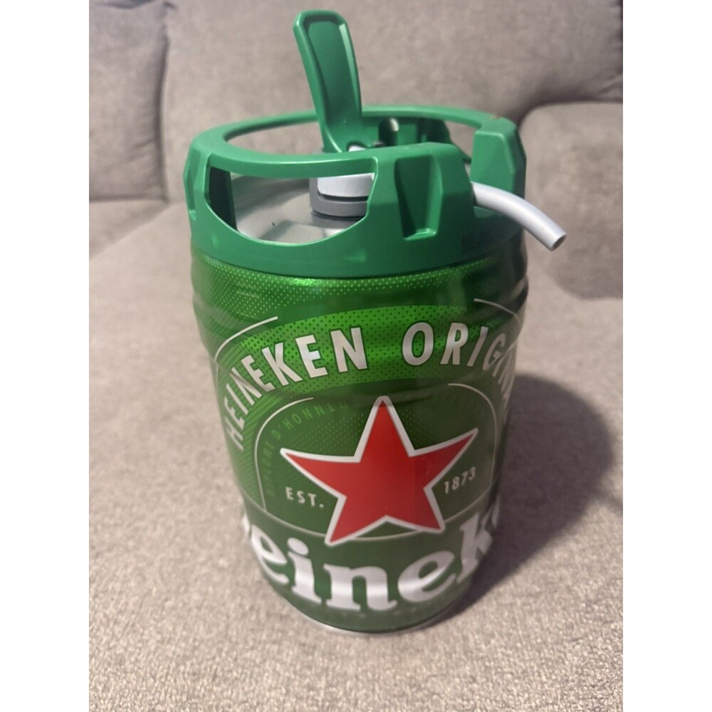 EMPTY HEINEKEN MINI KEG Beer Can 5L 1.32 Gallons - EMPTY With  Taps Spout